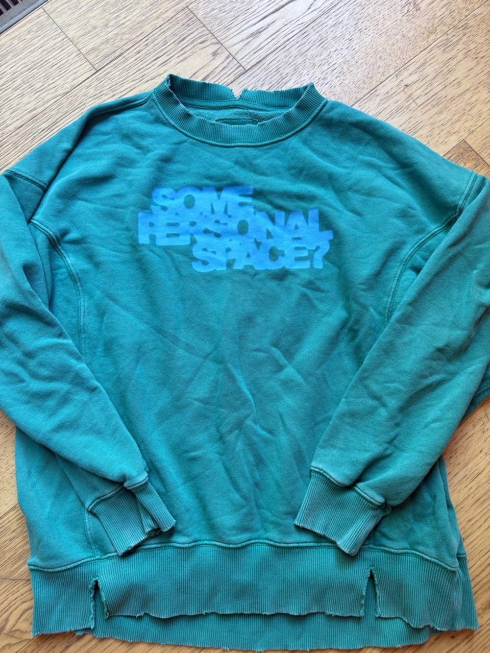 aerie Teal Graphic Crewneck Sweatshirt